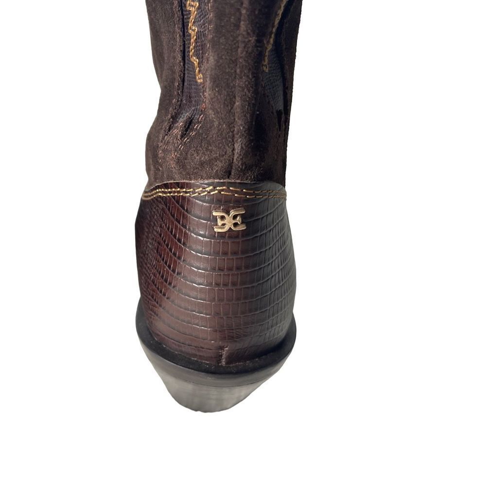 Sam Edelman Western Kitty Heel Dark Brown Boots - Picture 3 of 8